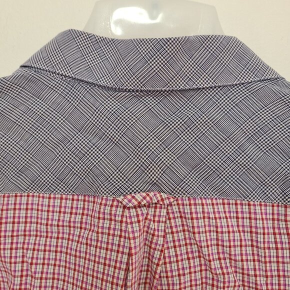 Alexander Mcqueen Stripe Button Down Shirt Plaid Red Gray Size 50 - Picture 11 of 13
